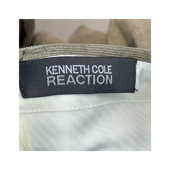 Kenneth Cole Reaction Corduroy Pants Men's 34X30 Brown Flat Front Mid-Rise - Picture 9 of 9